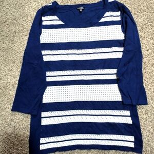 Apt. 9 Blue and White Striped Sweater